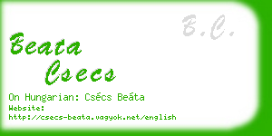 beata csecs business card
