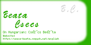 beata csecs business card